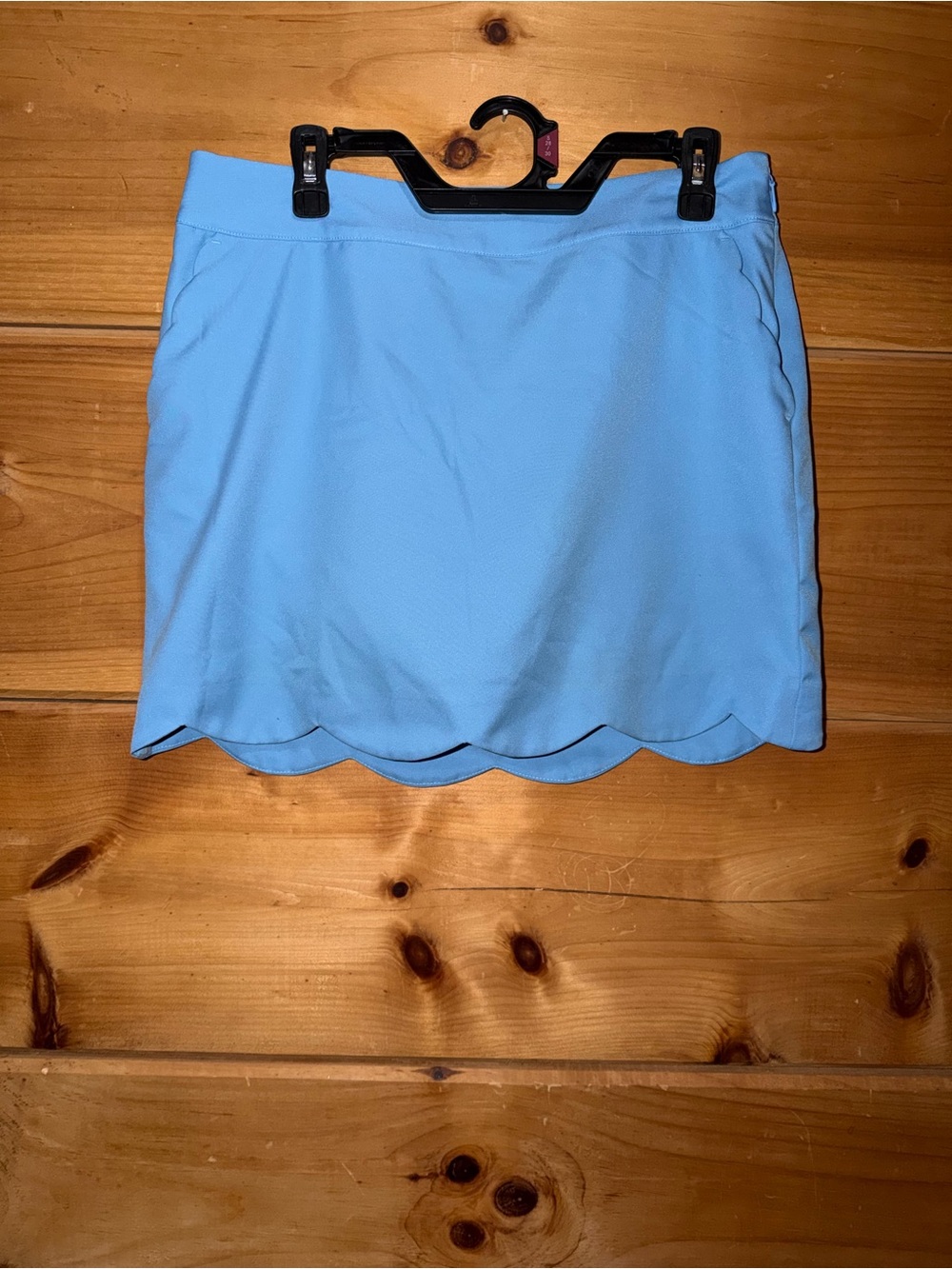 Vineyard Vines Light Blue Scalloped Hem Mini Skirt